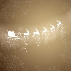 Vector Santa Claus Driving in a Sledge N15