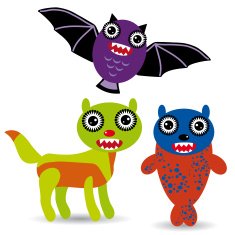 Cute cartoon Monster on a white background vector N6