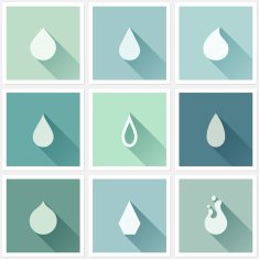 Drops Flat design elements with long shadow