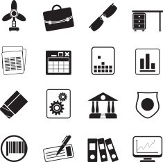 Silhouette Business and office icons N28