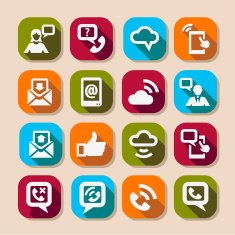 communication long shadows icons