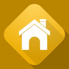Vector icon of House with a long shadow