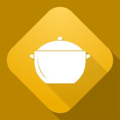 Vector icon of Saucepan with a long shadow