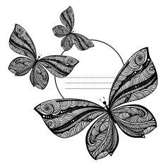 delicate graphic manually painted butterflies