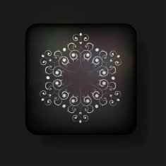 Vector snowflake icon on black background Eps 10 N6