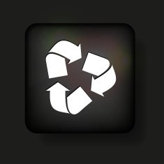 Vector recycle icon on black Eps10
