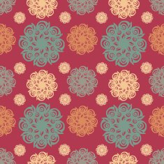 Vintage floral seamless pattern with color lace fantasy flowers