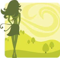 Vector woman spring silhouette