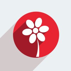 Vector red circle icon on gray background Eps10 N46