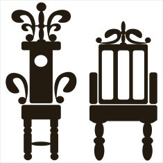 furniture of throne icons isolated on white background N3