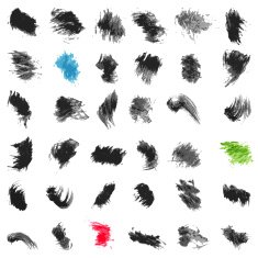 vector watercolor strokes collection