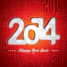 Happy New Year 2014 celebration design on a typographic background
