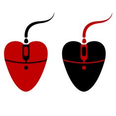 Heart shape mouse silhouette