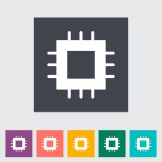 Electronic chip flat icon