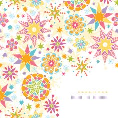 Colorful Christmas Stars Corner Decor Pattern Background