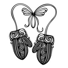 Beautiful Ornate Winter Mittens N2