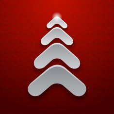 Abstract white christmas tree on red background