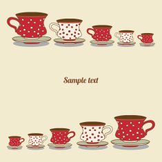 Vintage card with cups N6