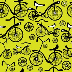 seamless pattern retro children's bicycle