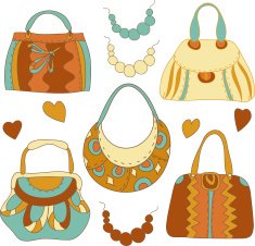 Set bags beads hearts N2