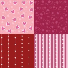 Set of Valentine Seamless Pattern