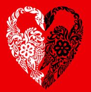 Swans in the form of heart symbol love abstract background N2