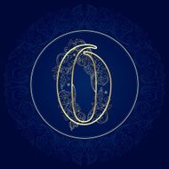 Vintage floral alphabet letter O