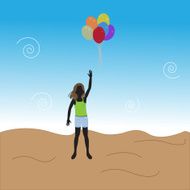 girl with balloons N20