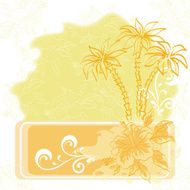 Exotic background palm and flowers N2