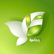 Card with vector stylized leaves