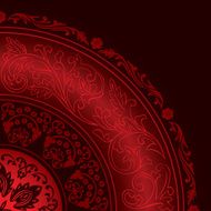 Decorative red frame with vintage patterns Vector background N2