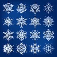 Beautiful snowflakes vector set