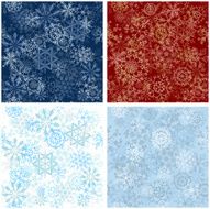 Set of Seamless Snowflake Patterns N3