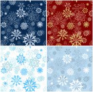 Set of Seamless Snowflake Patterns N4