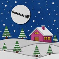Christmas night with santa recycled papercraft N2