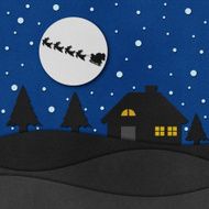 Christmas night with santa recycled papercraft N3