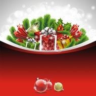 Illustration on a Christmas theme with gift boxes