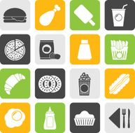 Silhouette fast food and drink icons N2