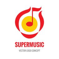 Super Music - vector logo concept illustration note logo