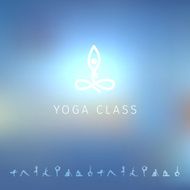 Blured background with yoga logo N7