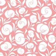 Seamless white floral pattern on pink Vector illustration