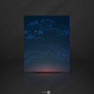 Night Sky Hand Drawn Watercolor Background N4