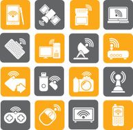 Silhouette Wireless and communications icons