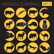 Animals mammals icon set Vector flat style N7