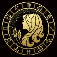 Golden Virgo zodiac sign