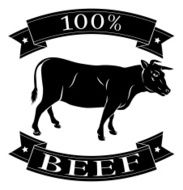Beef cow 100 percent label