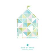 Vector colorful pastel triangle texture house silhouette pattern frame