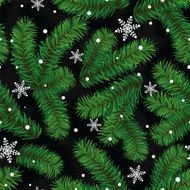 Christmas pattern with fir paws and snowflakes N3