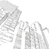 Office building hand drawn vector illustration N10