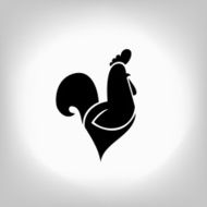The black stylized cocks on a white background N5